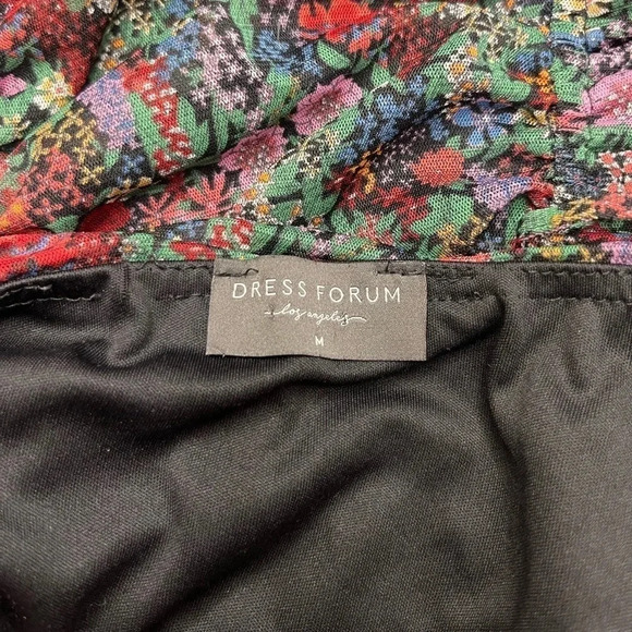 Dress Forum Floral Mini Ruched Dress With Adjustable Spaghetti Straps Size M - Picture 7 of 10